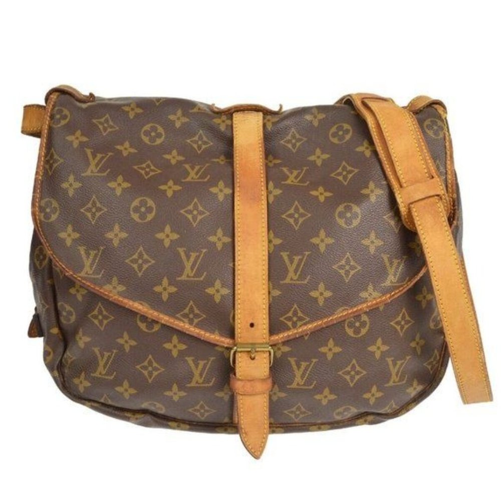 Authentic Louis Vuitton Crossbody Bag Saumur 35 Monogram Used LV Handbag Vintage